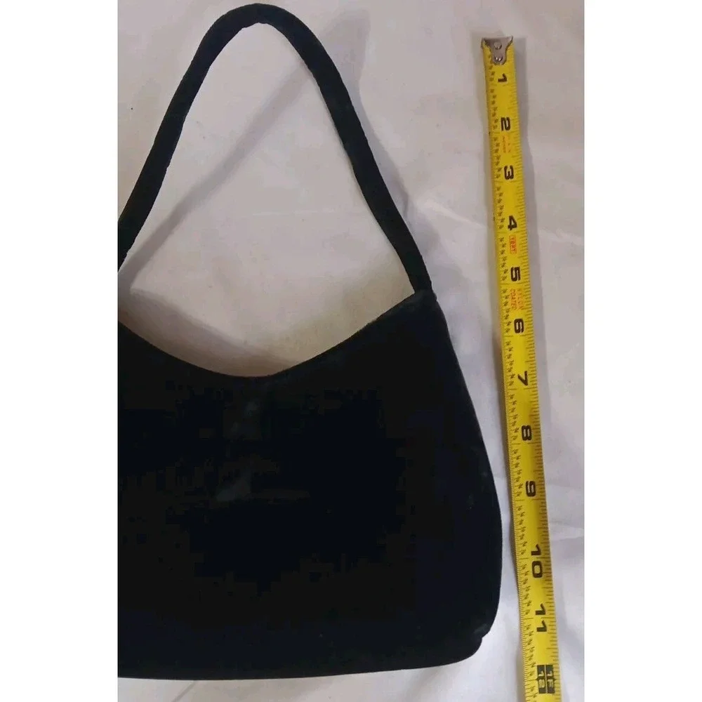 Vtg Black Velvet Purse Handbag Vintage Hand Or Shoulder Strap Lipstick Case READ